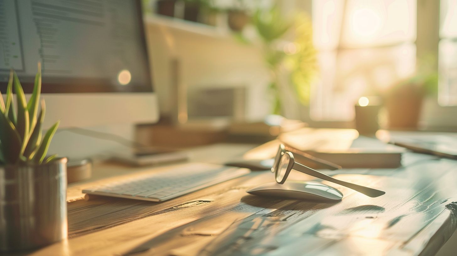 Various content marketing tools arranged neatly on a modern desk. Various content marketing tools arranged neatly on a modern desk.