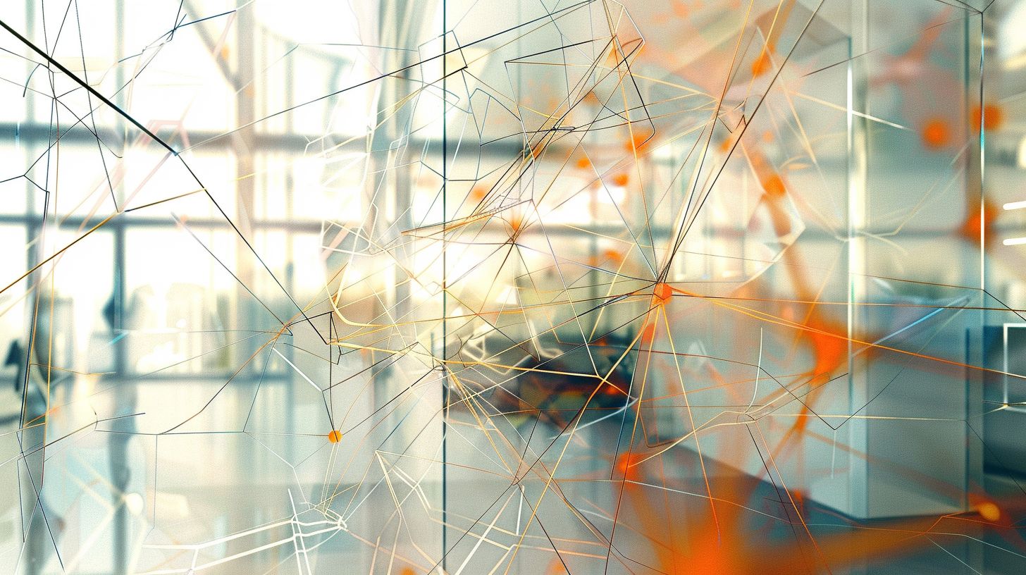 Abstract illustration of link building strategy in modern office setting. Abstract illustration of link building strategy in modern office setting.