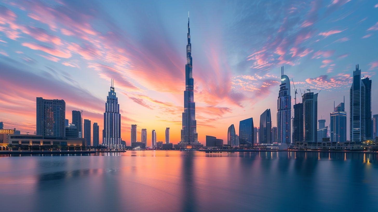 A city skyline with prominent brand logos captured in long exposure. A city skyline with prominent brand logos captured in long exposure.