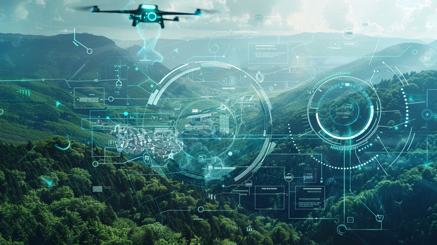 A modern website interface surrounded by futuristic aerial photography landscapes. A modern website interface surrounded by futuristic aerial photography landscapes.