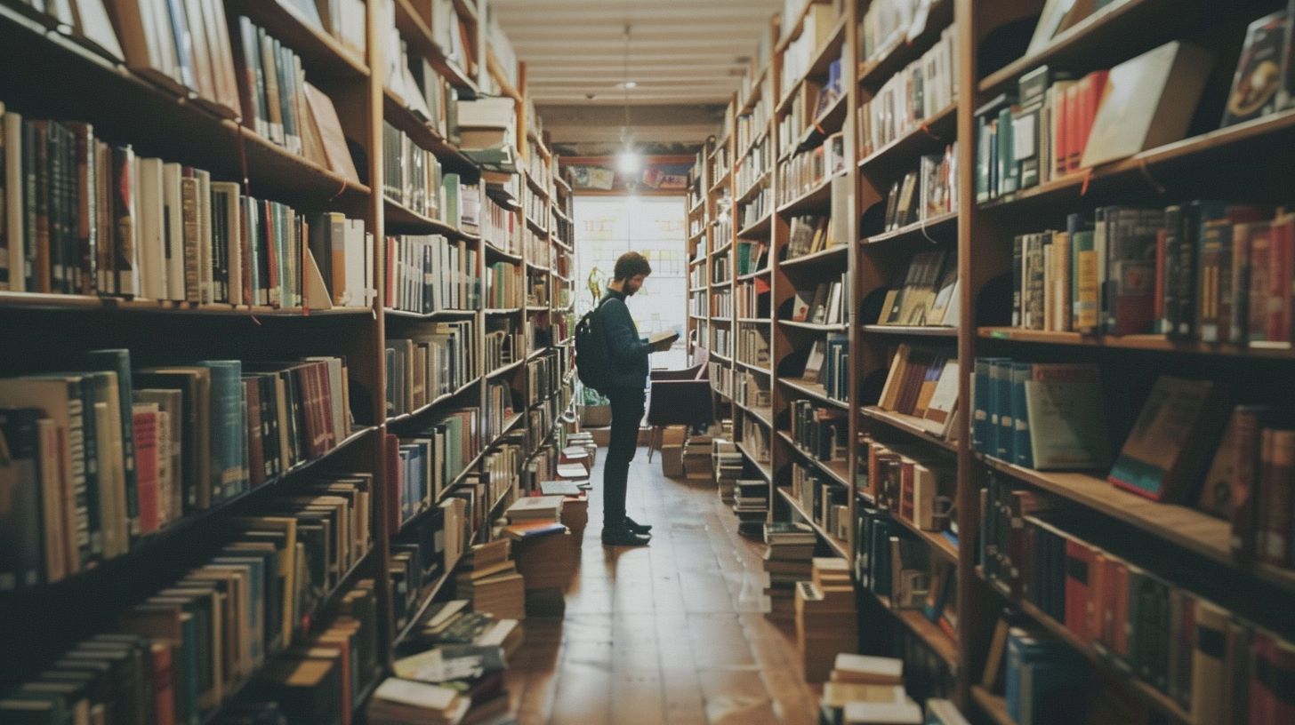 A person is reading a book in a cozy library. A person is reading a book in a cozy library.