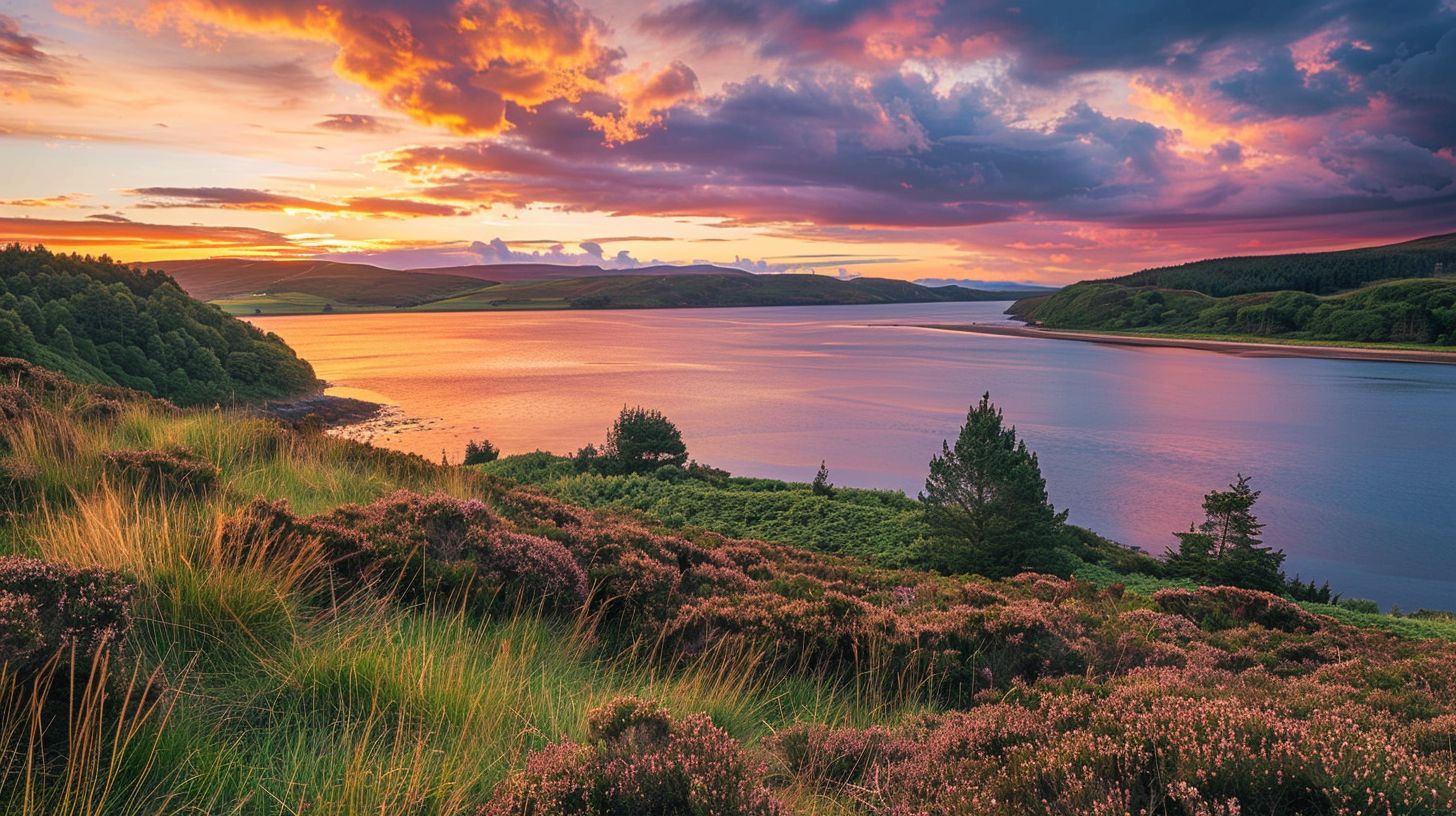 A serene and picturesque landscape with positive social media comments.