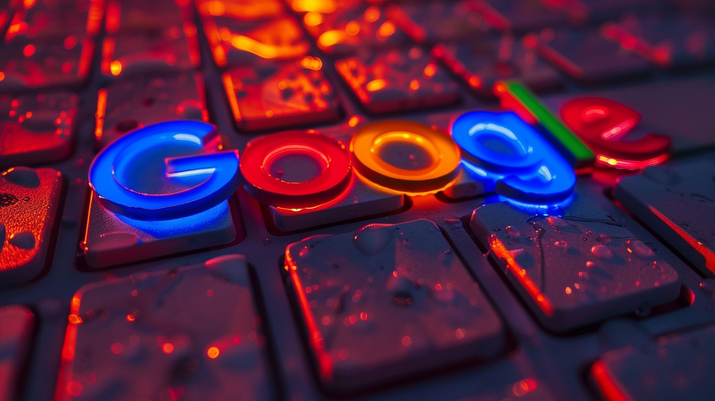 An online store logo shining brightly on a Google search page.