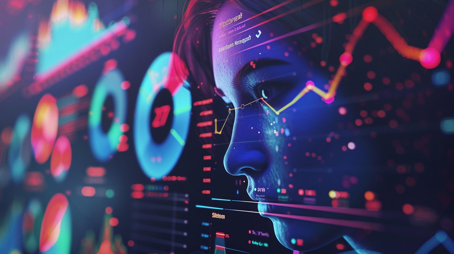 A social media analytics dashboard with colorful charts and graphs. A social media analytics dashboard with colorful charts and graphs.