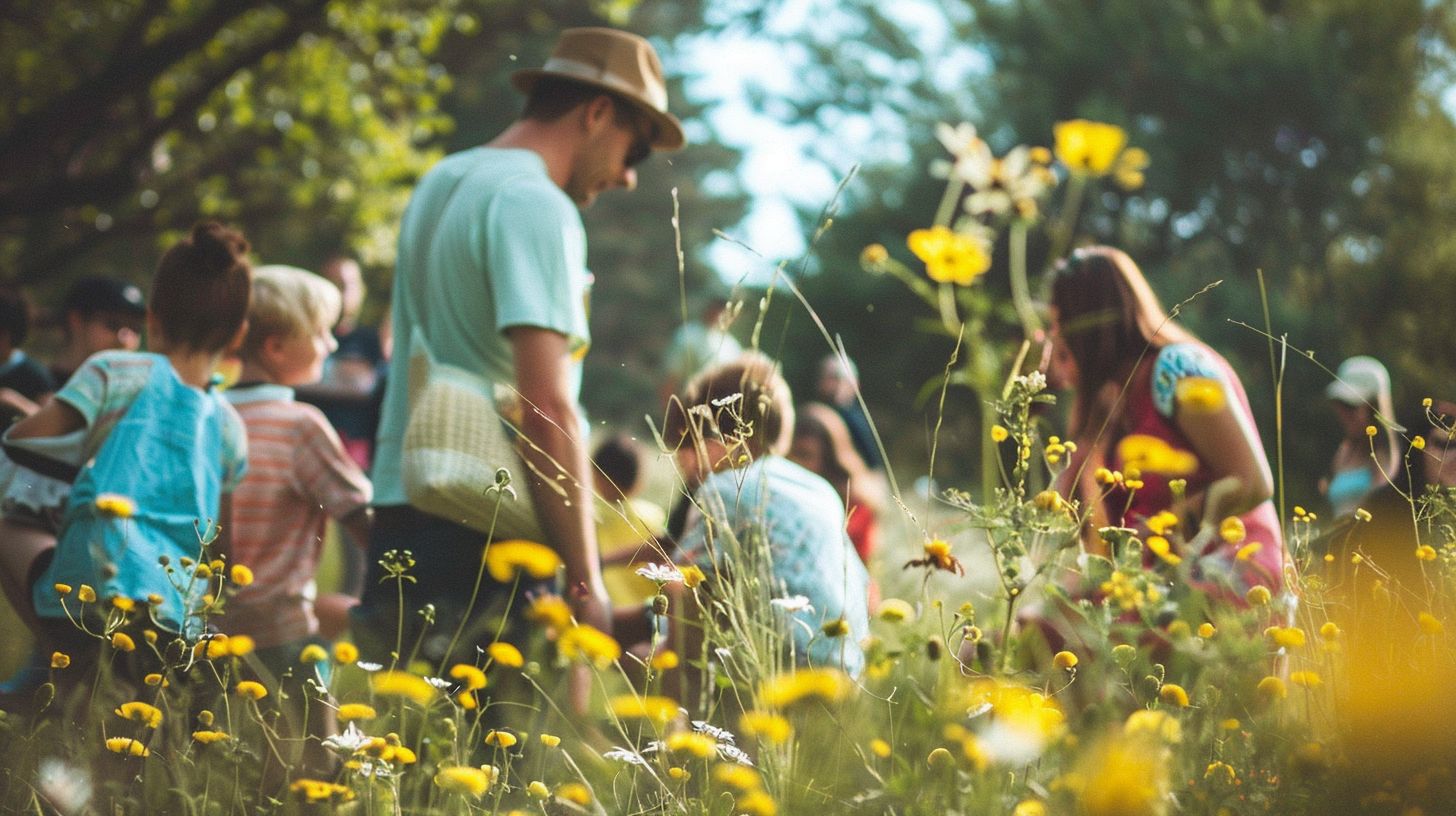 A diverse group of people enjoying outdoor activities in nature. A diverse group of people enjoying outdoor activities in nature.